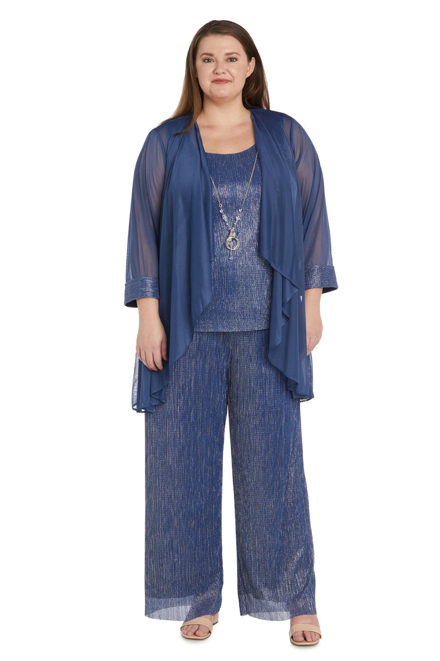 Pant Suit Three Piece Crinkle Plus Size Pantsuit Denim