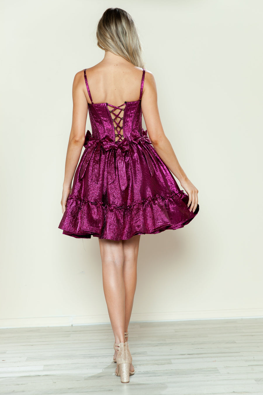 Cocktail Dresses Short A Line Metallic Cocktail Dress Magenta