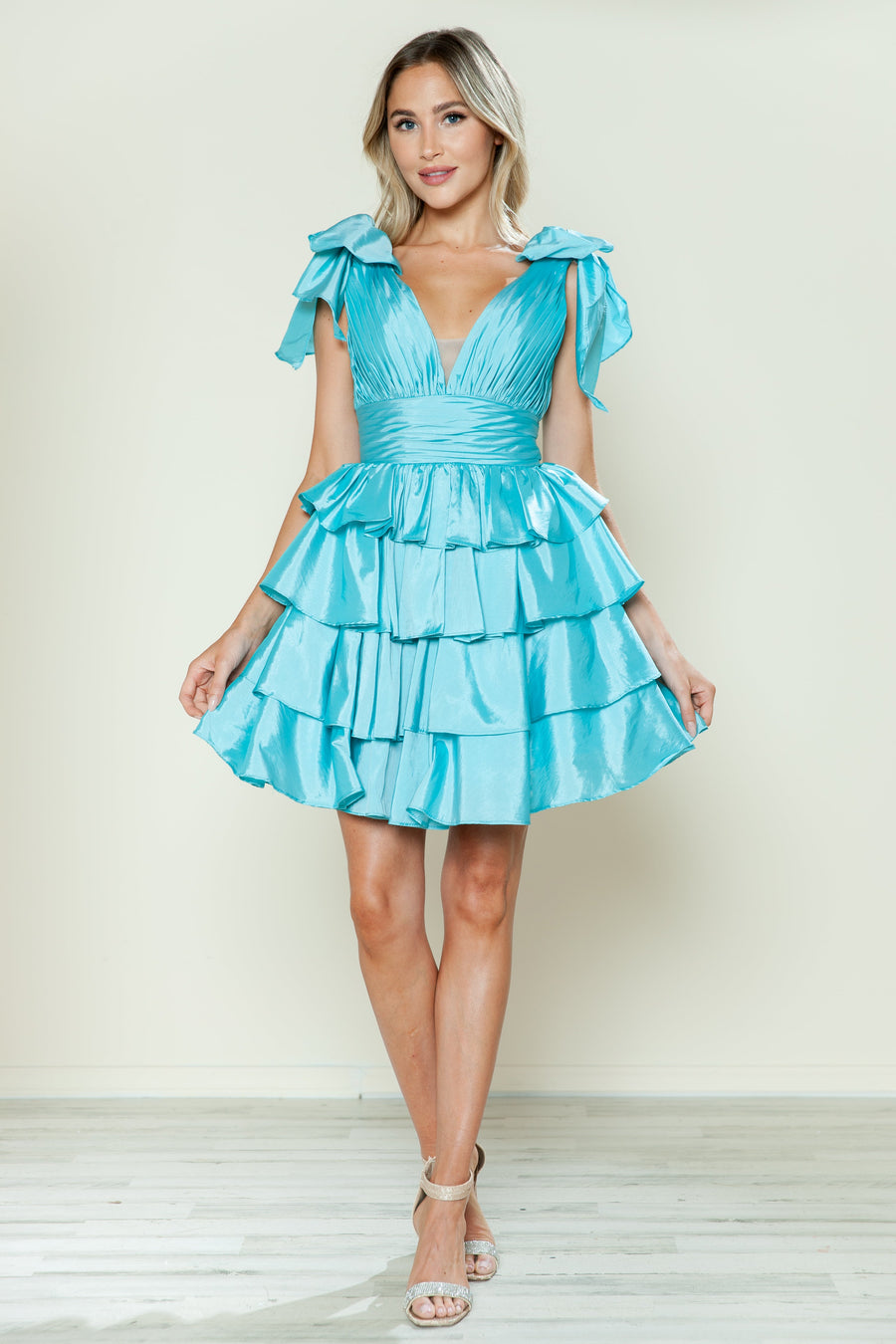 Cocktail Dresses Homecoming A Line Ruffle Short Cocktail Dress Blue