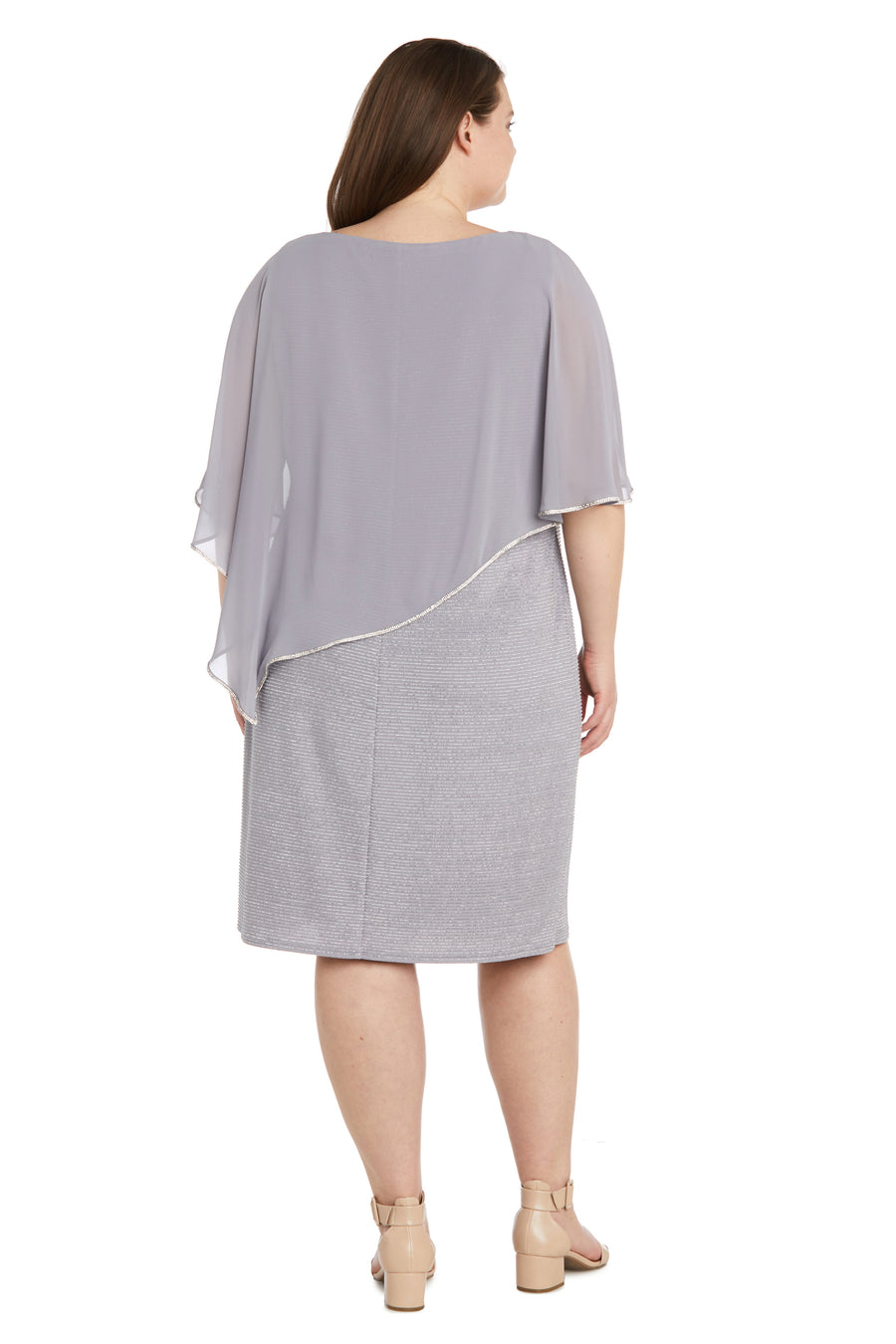 Cocktail Dresses Short Plus Size Poncho Dress Silver