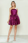 Cocktail Dresses Homecoming A Line Metallic Short Cocktail Dress Magenta