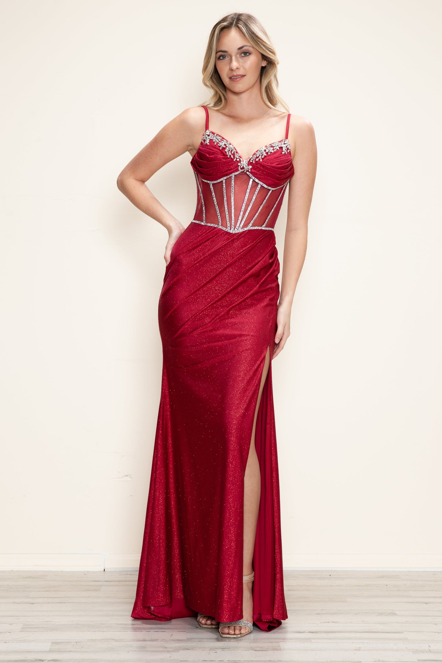 Prom Dresses Long Formal Glitter Prom Dress Red