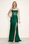 Prom Dresses Long Formal Slit Glitter Prom Dress Emerald