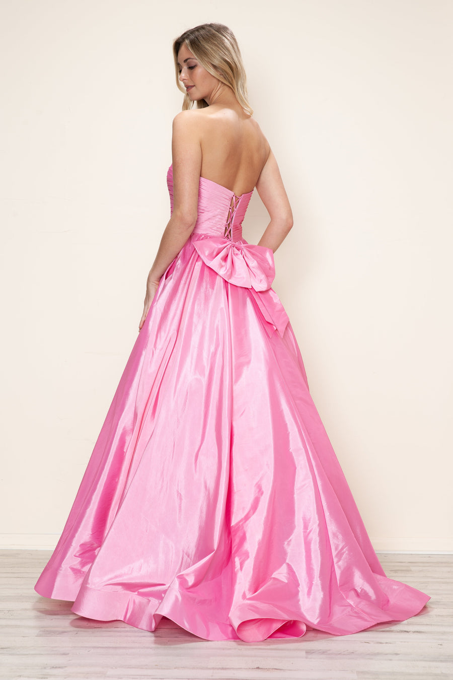 Prom Dresses A Line Long Formal Ruched Prom Dress Pink