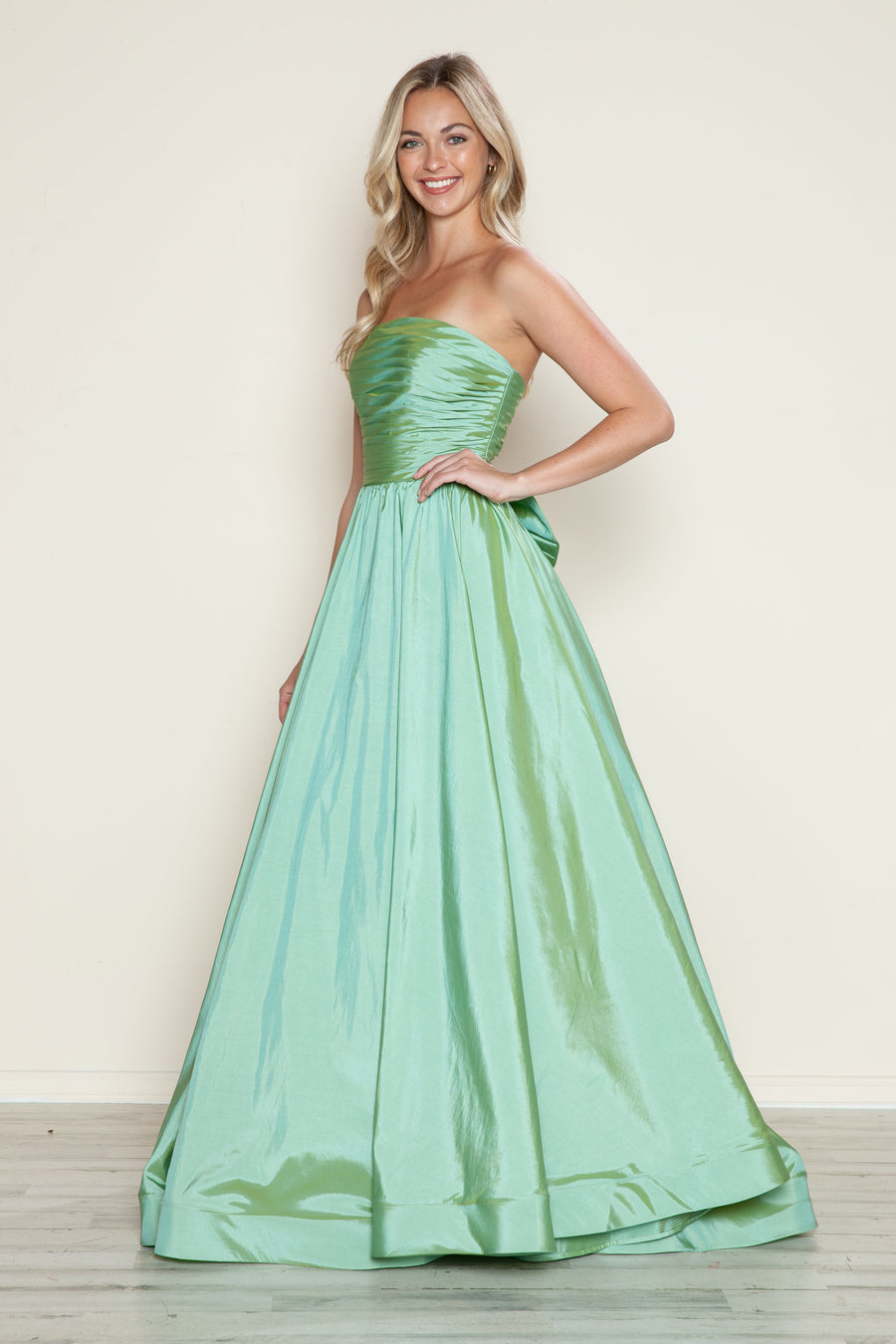 Prom Dresses A Line Long Formal Ruched Prom Dress Sage