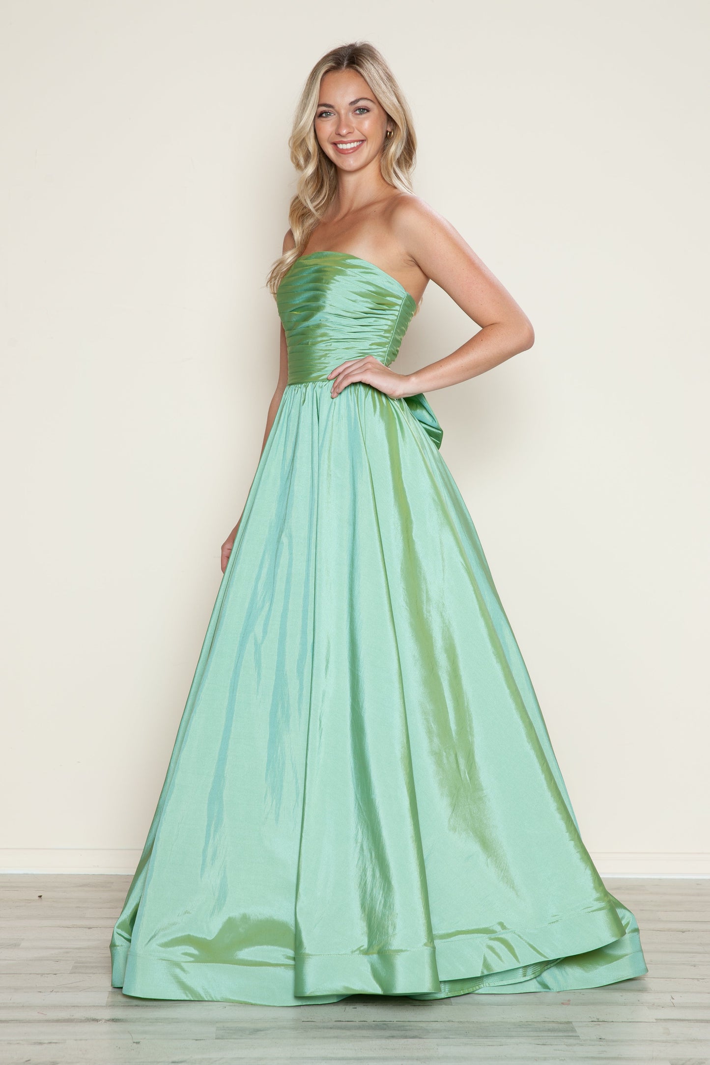 Prom Dresses A Line Long Formal Ruched Prom Dress Sage