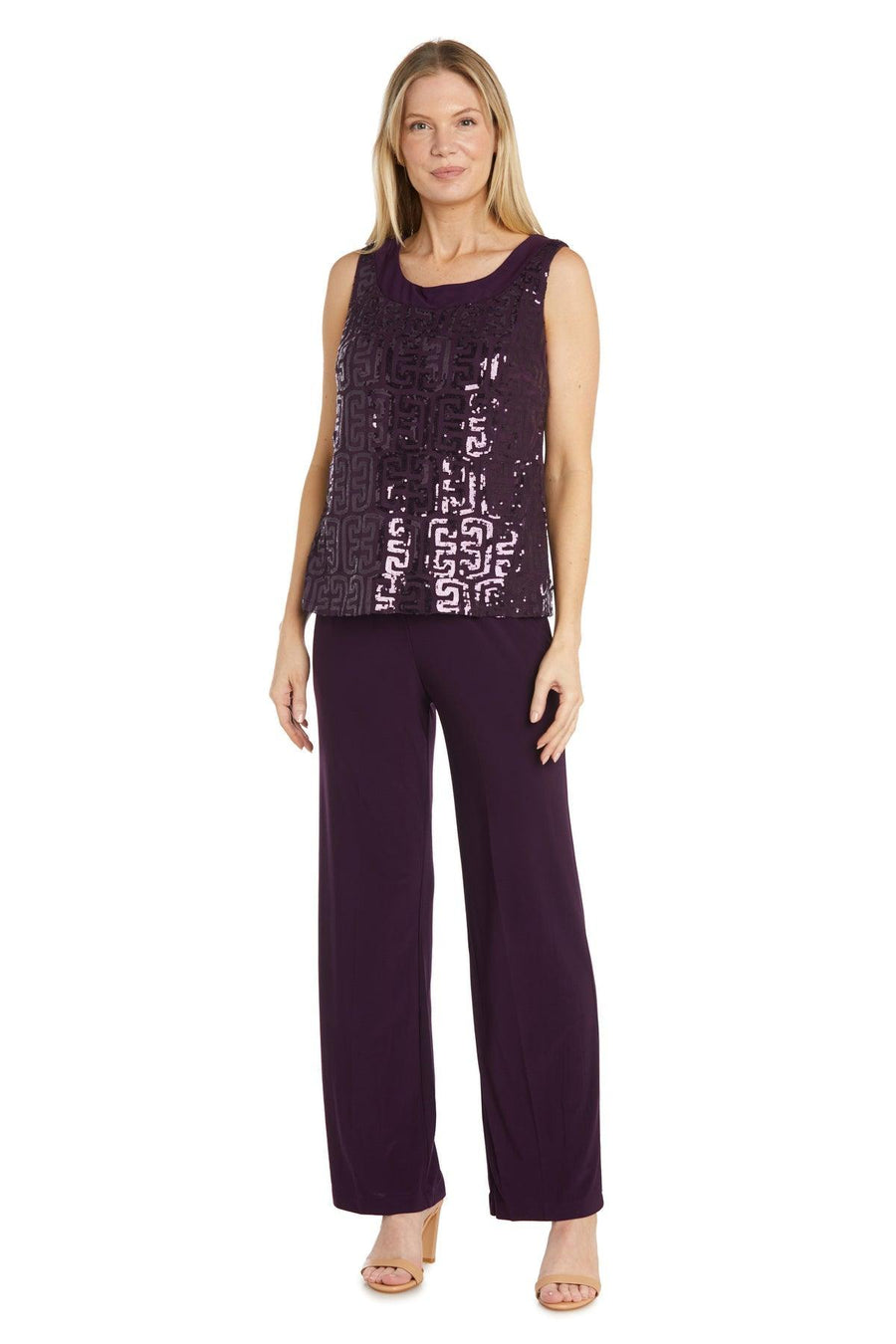 R&M Richards RM9761W Sequined Formal Pantsuit