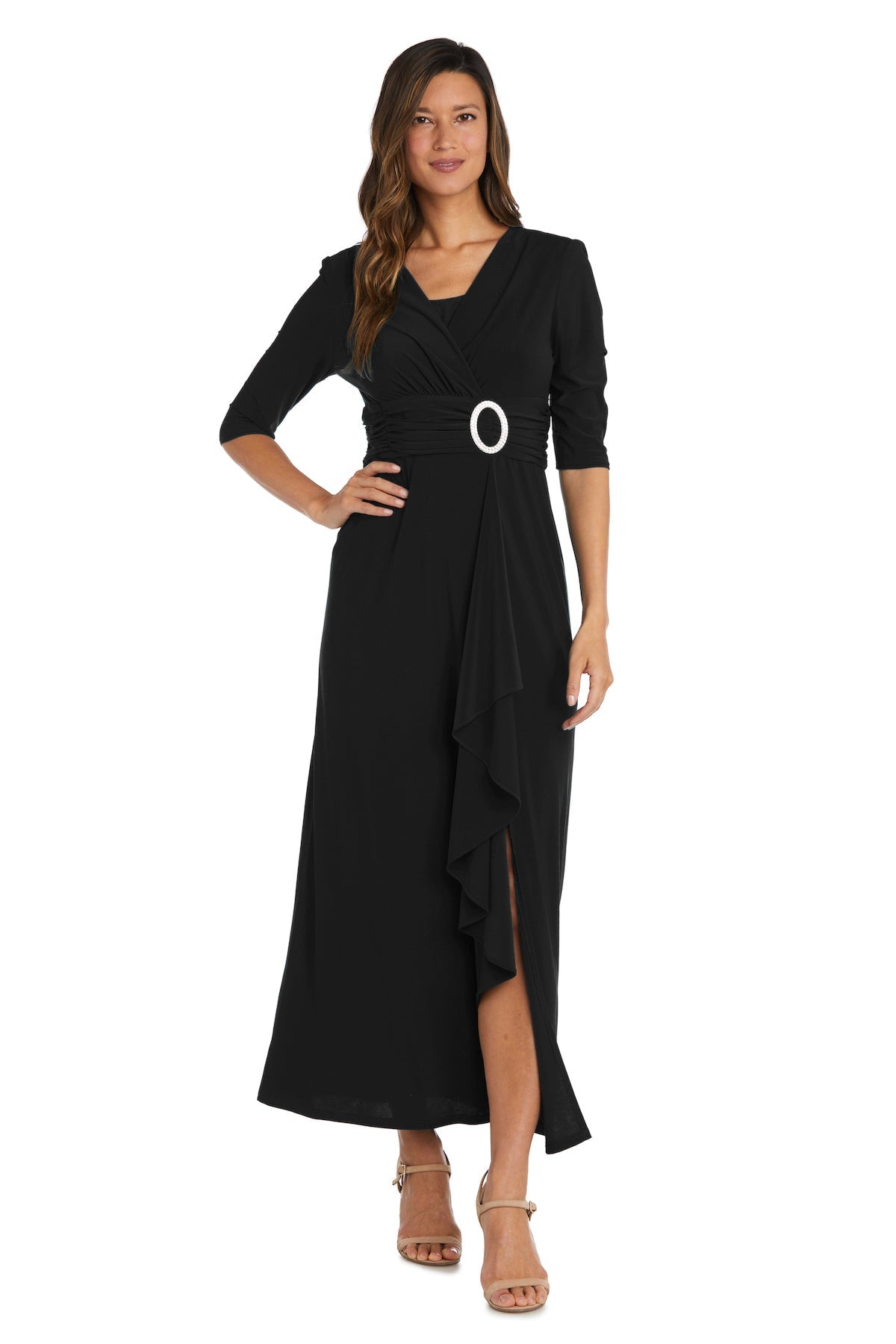 Formal Dresses Long Wrap Gown Formal Evening Dress Black