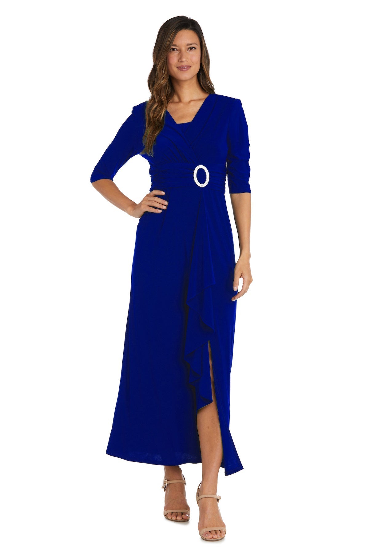 Formal Dresses Long Wrap Gown Formal Evening Dress Electric Blue