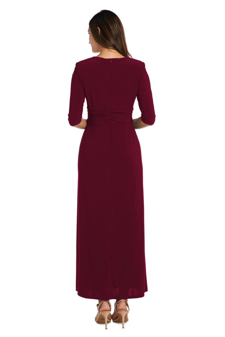 Formal Dresses Long Wrap Gown Formal Evening Dress Merlot