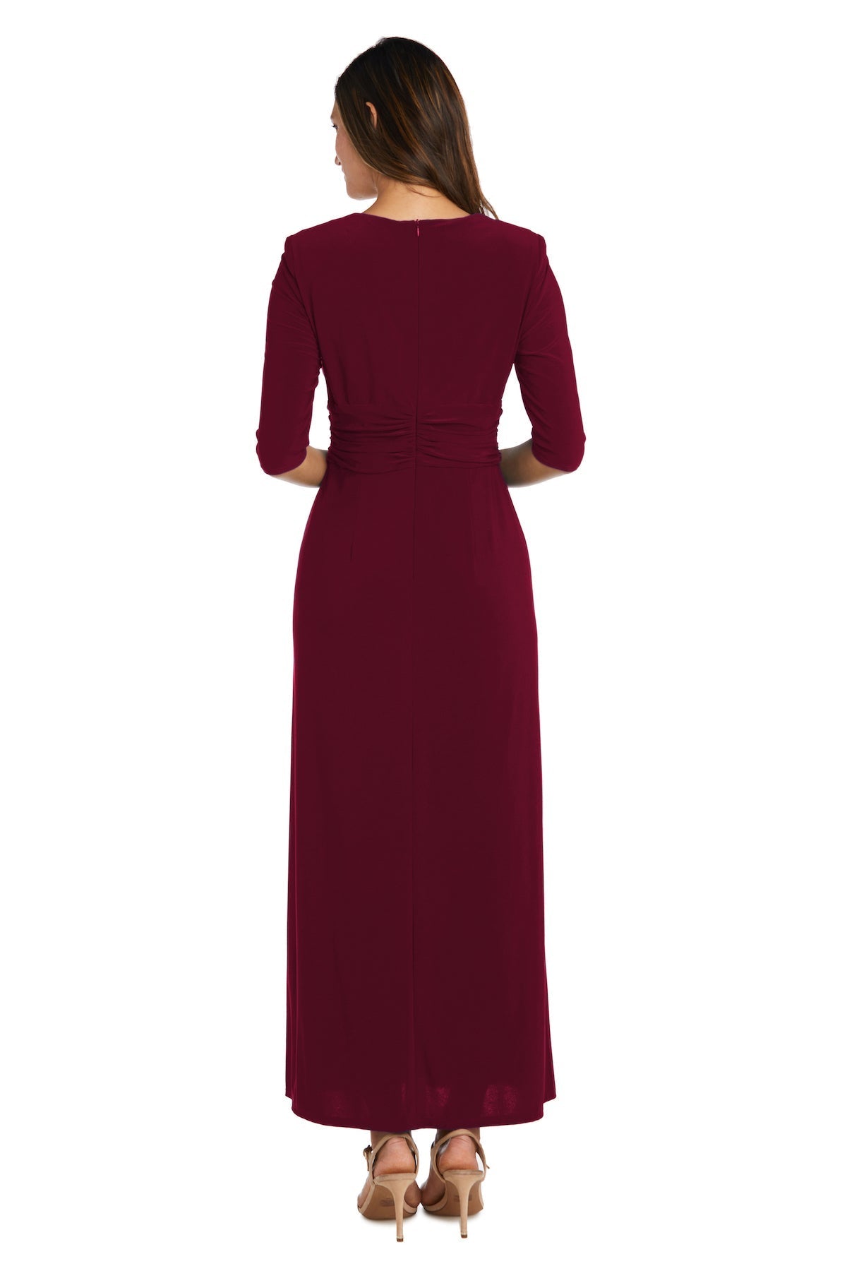 Formal Dresses Long Wrap Gown Formal Evening Dress Merlot