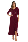Formal Dresses Long Wrap Gown Formal Evening Dress Merlot