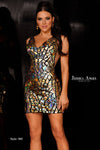Cocktail Dresses Homecoming Fitted Cocktail Mini Dress Gold