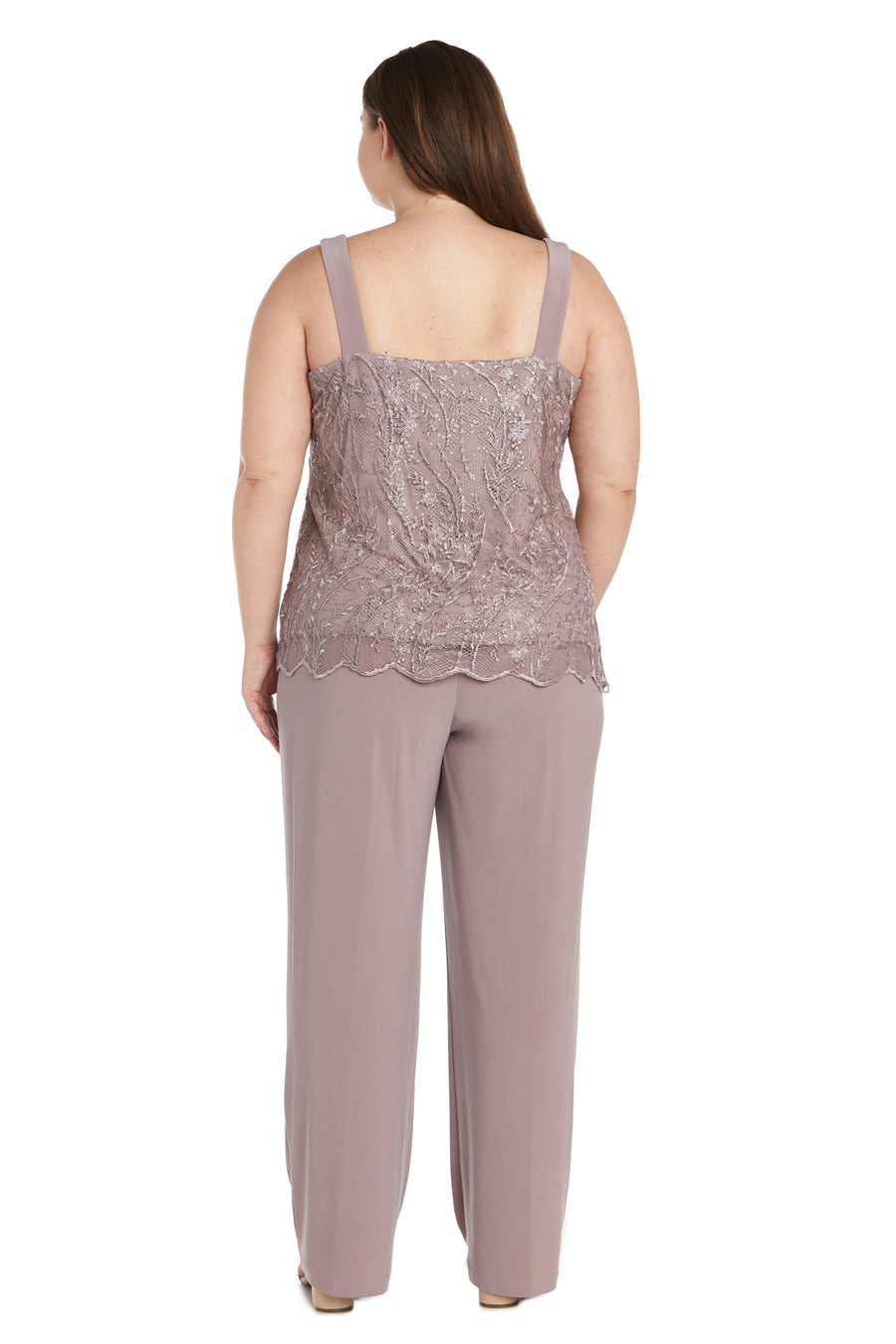 Pant Suit Plus Size Sequins Pant Set Mauve