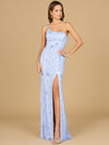 Prom Dresses Formal Long Beaded Floral Prom  Periwinkle