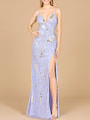 Prom Dresses Fitted Slit Long Formal Evening Prom Dress Periwinkle