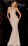 Prom Dresses Fitted Long Formal Prom Sequin Dress White/Pink