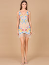 Cocktail Dresses Cocktail Beaded Floral Short Fringe Dress Nude/Multi