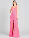 Formal Dresses Long Formal Sequin Slit Evening Dress Hot Pink