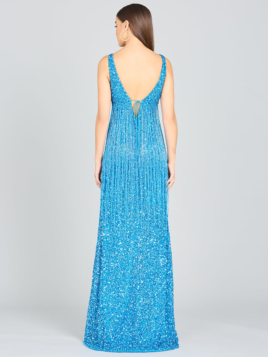 Formal Dresses Long Formal Sequin Slit Evening Dress Ocean