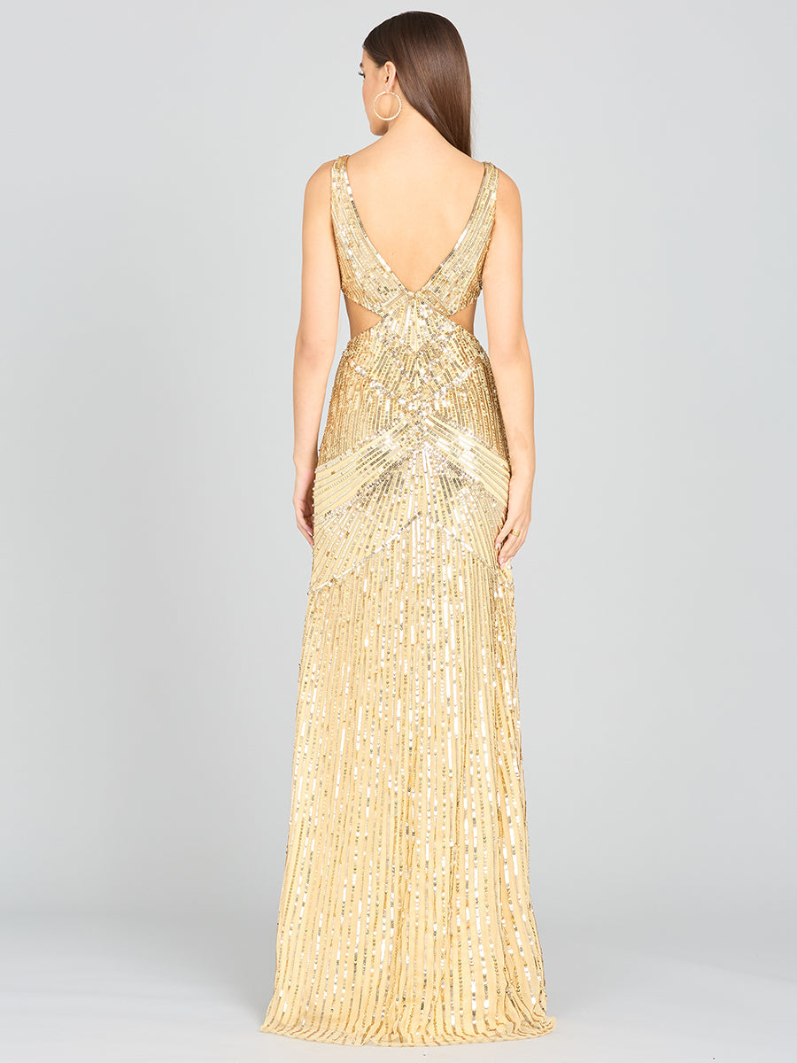 Prom Dresses Prom Long Formal Sequin Slit Dress Gold