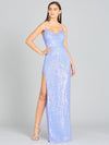Prom Dresses Long Formal Fitted Sequin Prom Dress Blue Iris