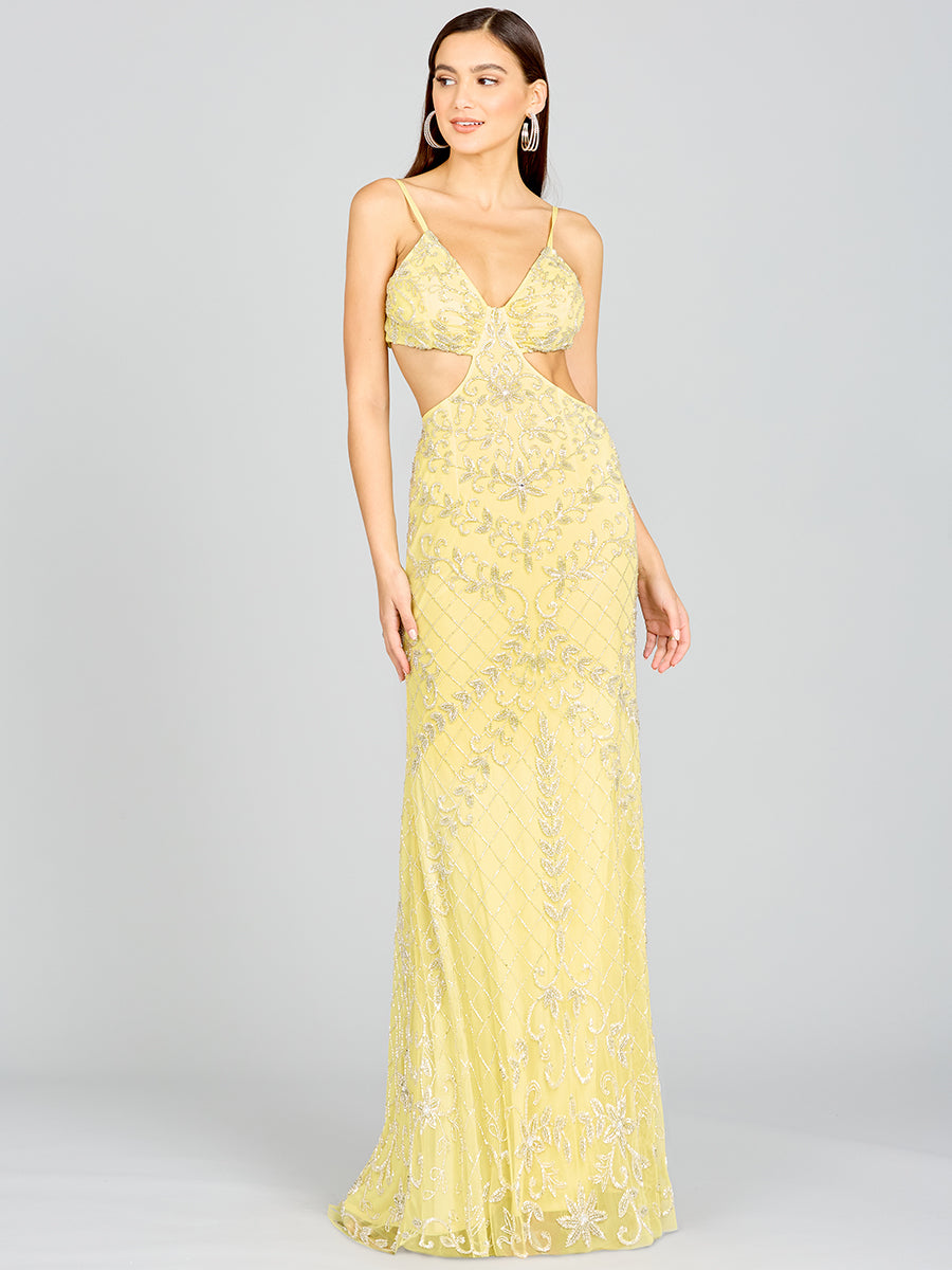 Prom Dresses Long Formal Beaded Prom Dress Lemon