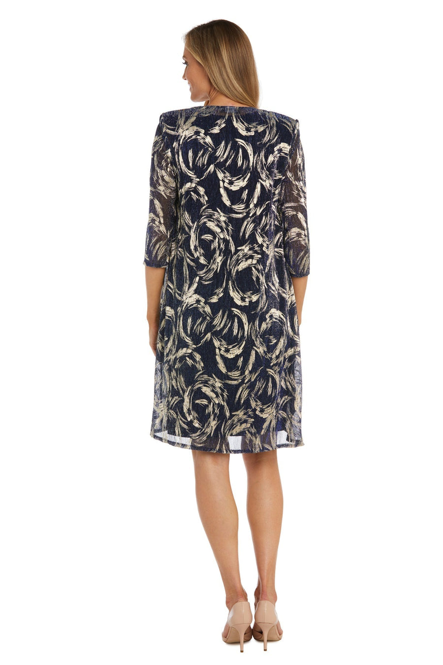 Mother of the Bride Dresses Metallic Pattern Short Jacket Mother of the Bride Petite Dress   Twilight/Gold