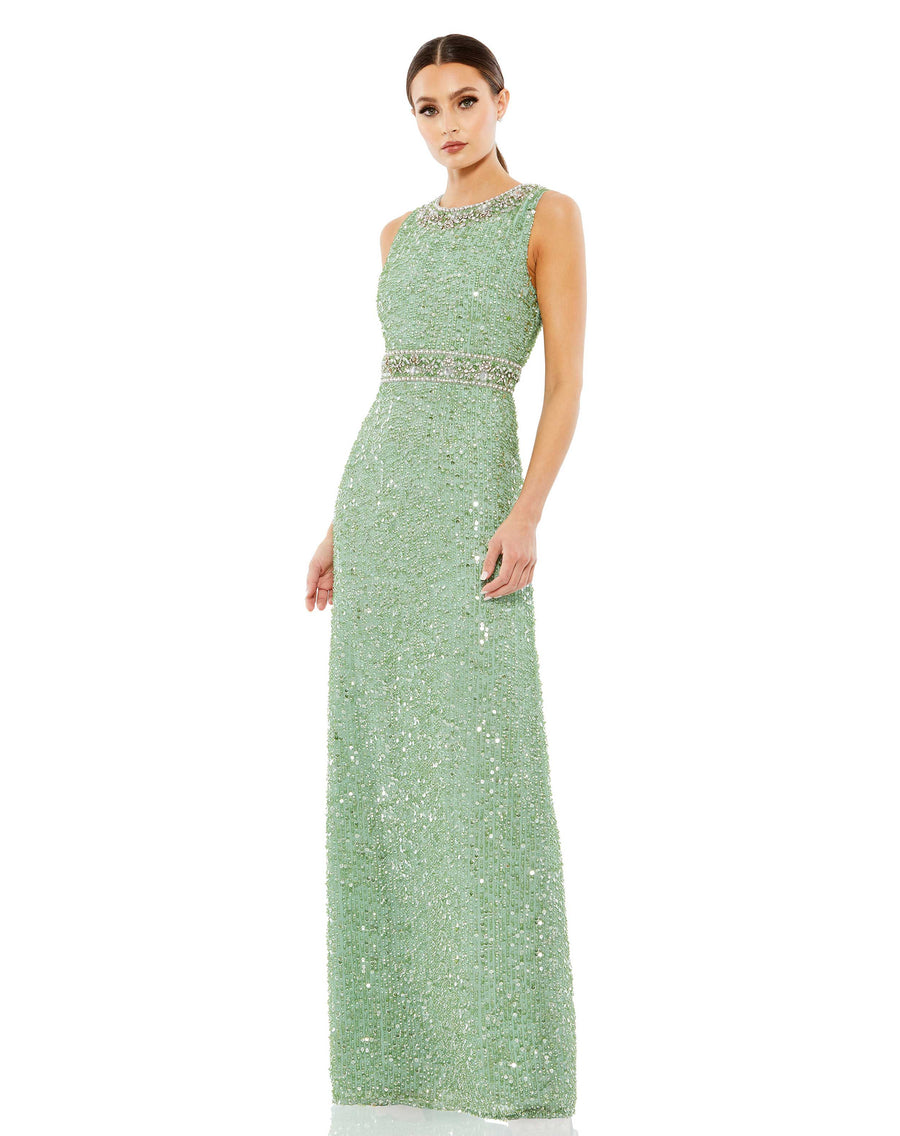 Formal Dresses Long Sequin Jewel Formal Prom Dress Mint
