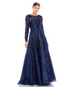 Formal Dresses Long Sleeve A Line Formal Prom Dress Navy