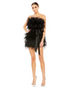Cocktail Dresses Short Feather Cocktail Mini Dress Black