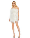 Cocktail Dresses Short Feather Cocktail Mini Dress White