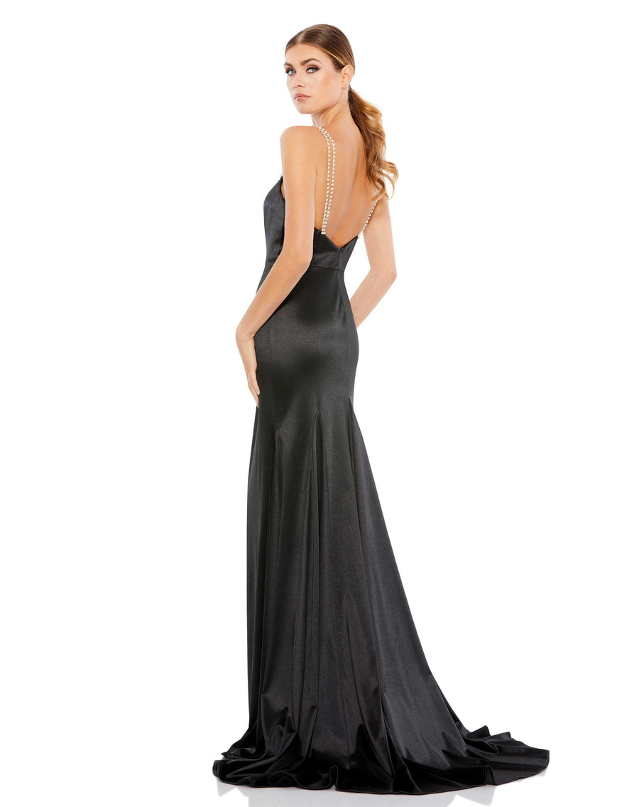 Prom Dresses Long Formal Sweeping Train Prom Gown Black