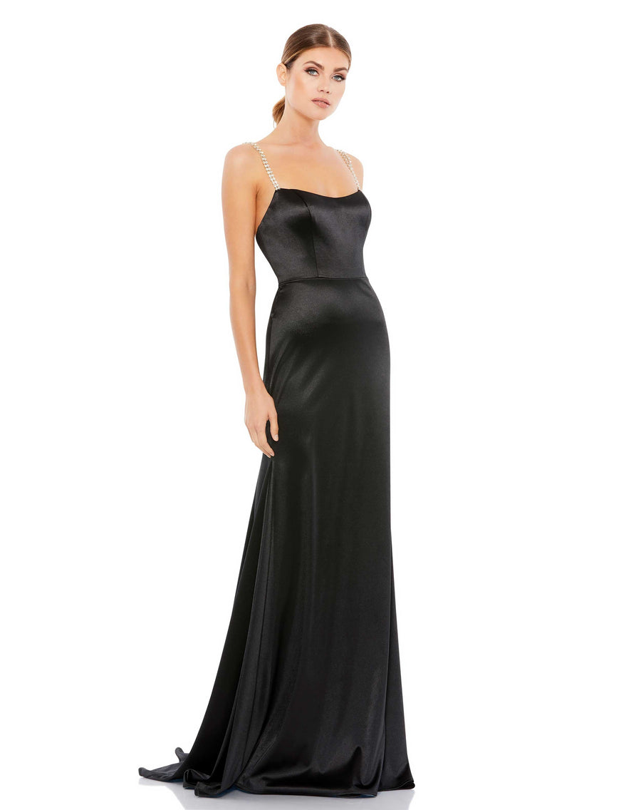 Prom Dresses Long Formal Sweeping Train Prom Gown Black