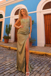 Prom Dresses Prom Long High Slit Dress Sage Green