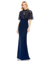 Formal Dresses Long Formal Cape Dress Navy