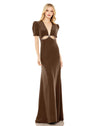 Prom Dresses Fitted Cut Out Long Formal Prom Dress Espresso