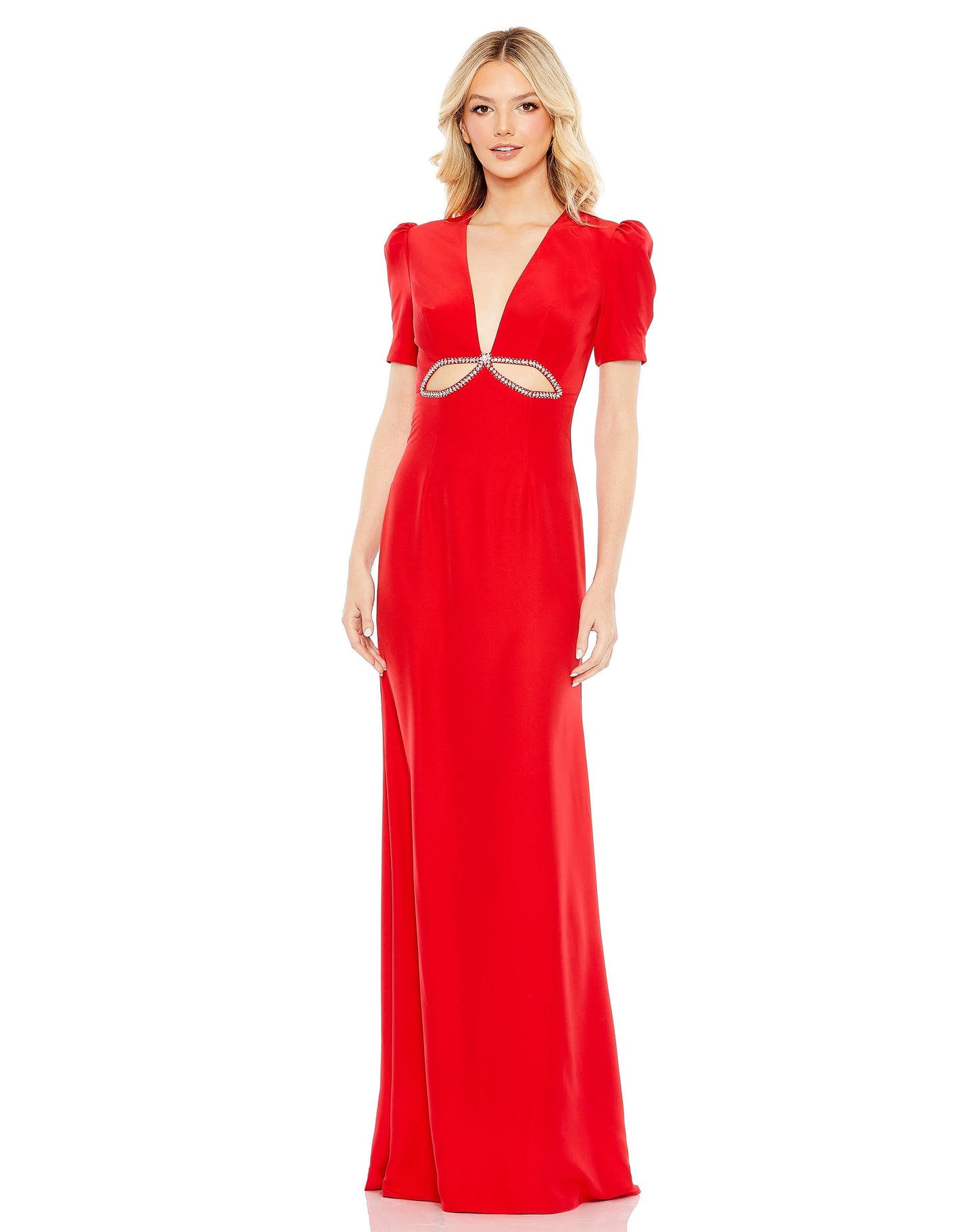 Prom Dresses Fitted Cut Out Long Formal Prom Dress Red