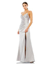 Prom Dresses Formal Wrap Long Fitted Prom Gown Platinum
