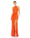 Prom Dresses Sequins Long Formal Slit Prom Gown Tangerine