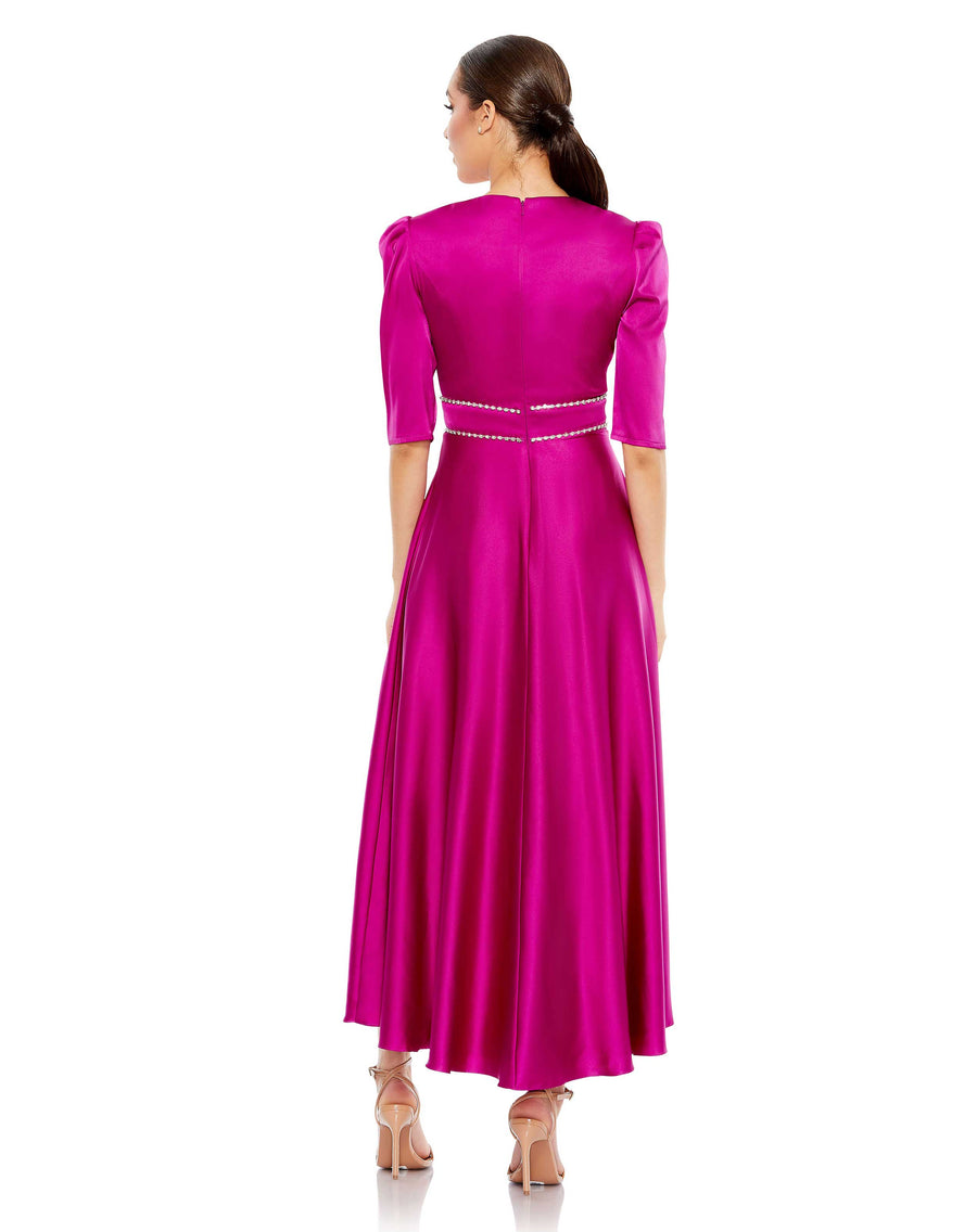 Cocktail Dresses Flowy A Line Cocktail Midi Dress Fuchsia