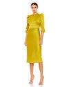 Cocktail Dresses Cocktail Metallic Midi Dress Chartreuse