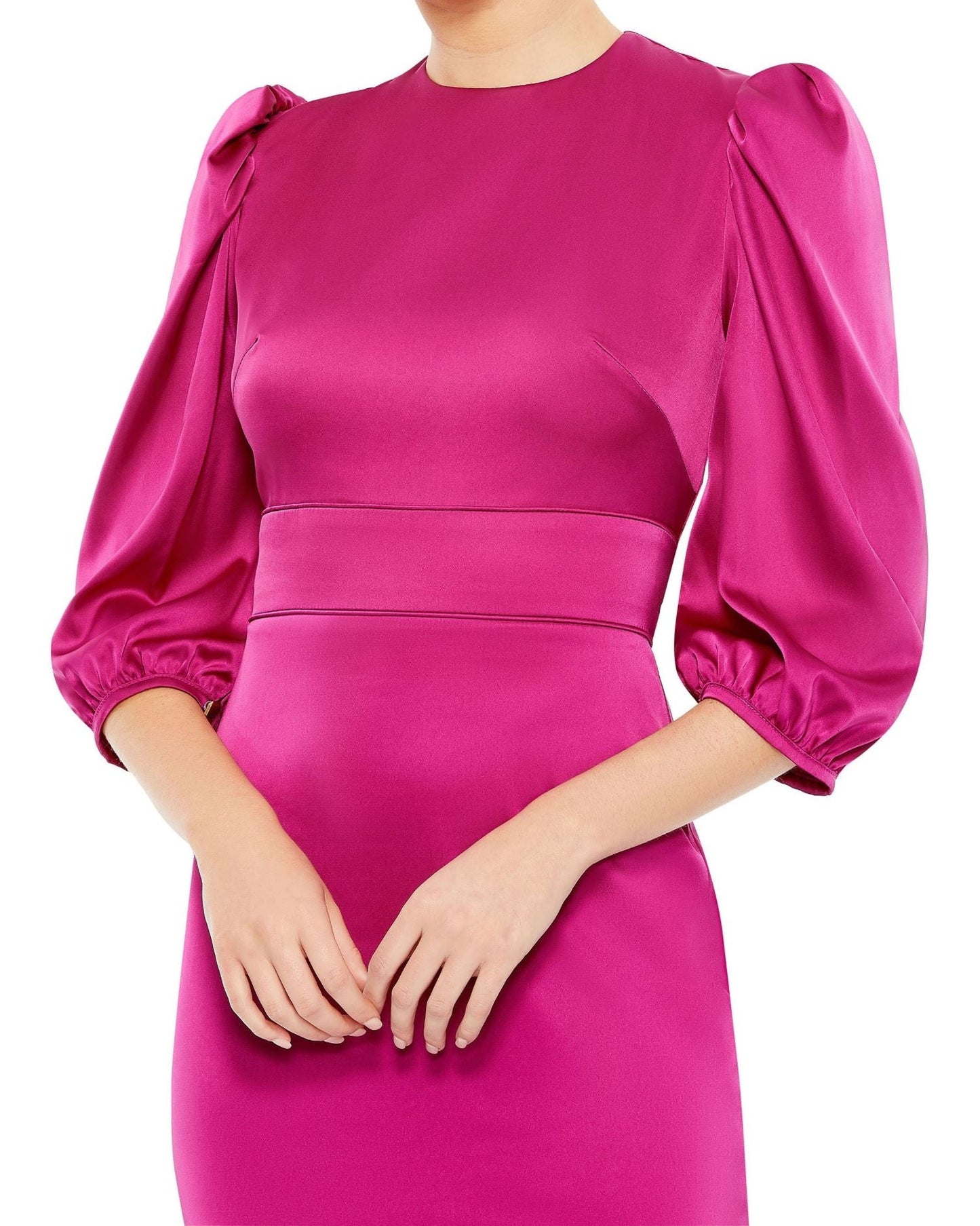 Cocktail Dresses Cocktail Metallic Midi Dress Fuchsia