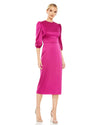 Cocktail Dresses Cocktail Metallic Midi Dress Fuchsia