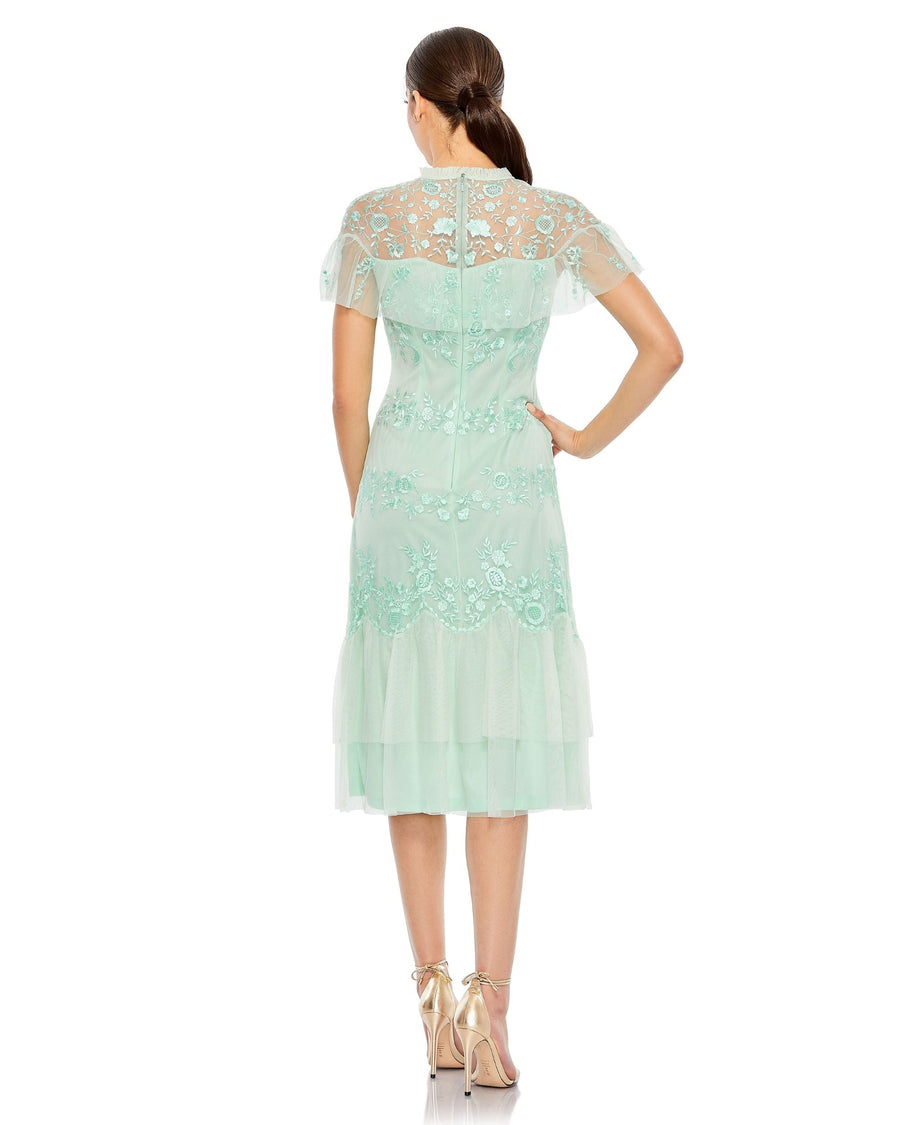 Cocktail Dresses Ruffled Cocktail Midi Dress Mint