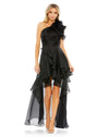 Formal Dresses Ruffle High Low Long Formal Prom Gown Black