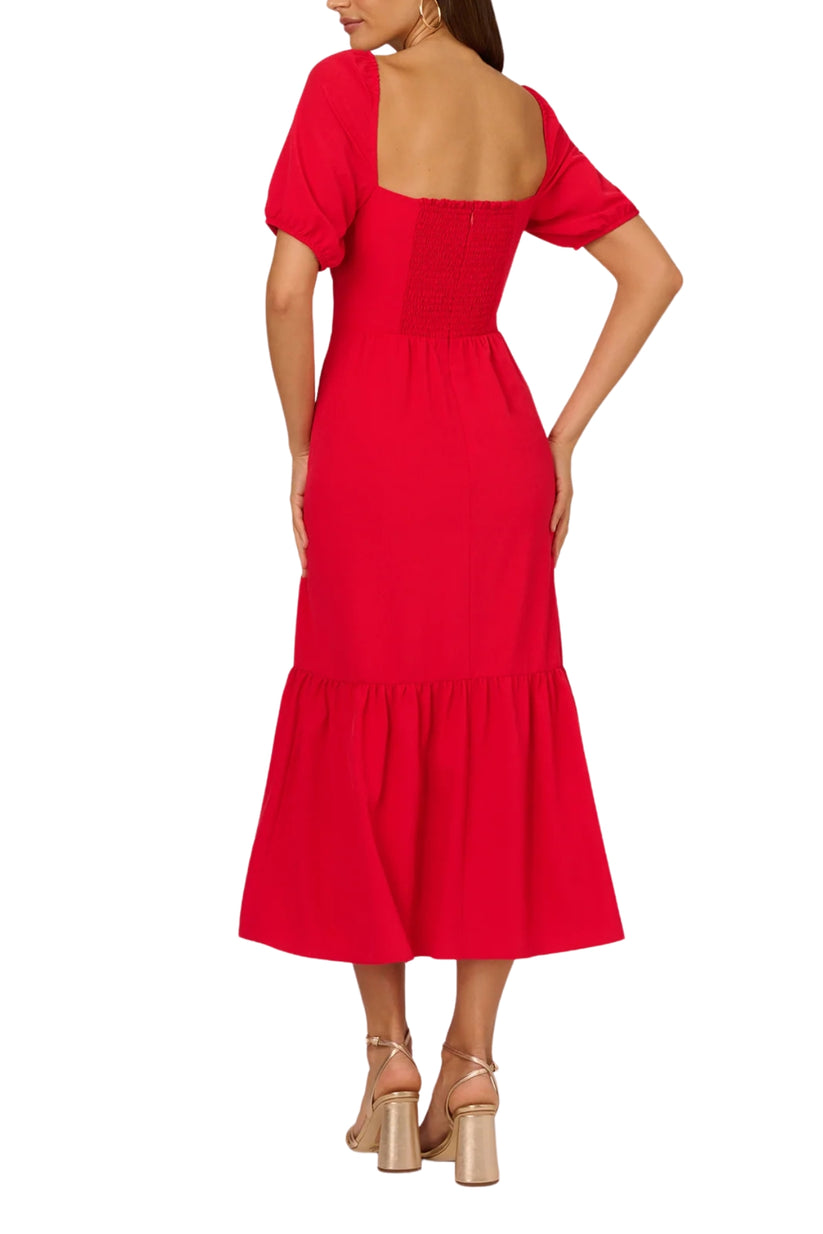 Cocktail Dresses Short Ruffle A Line Midi Cocktail Dress Scarlet