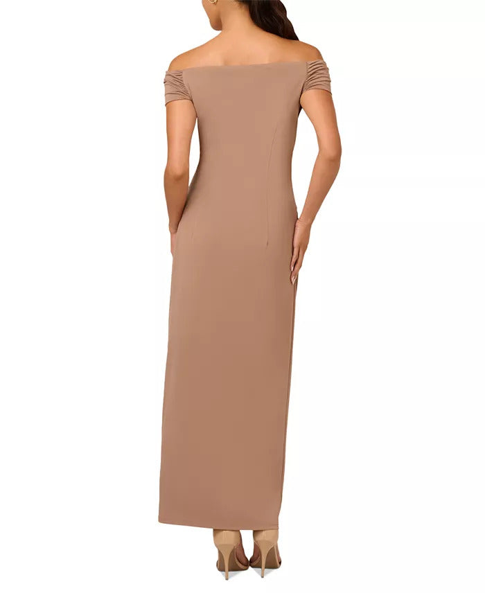 Formal Dresses Fitted Long Formal Evening Dress Taupe