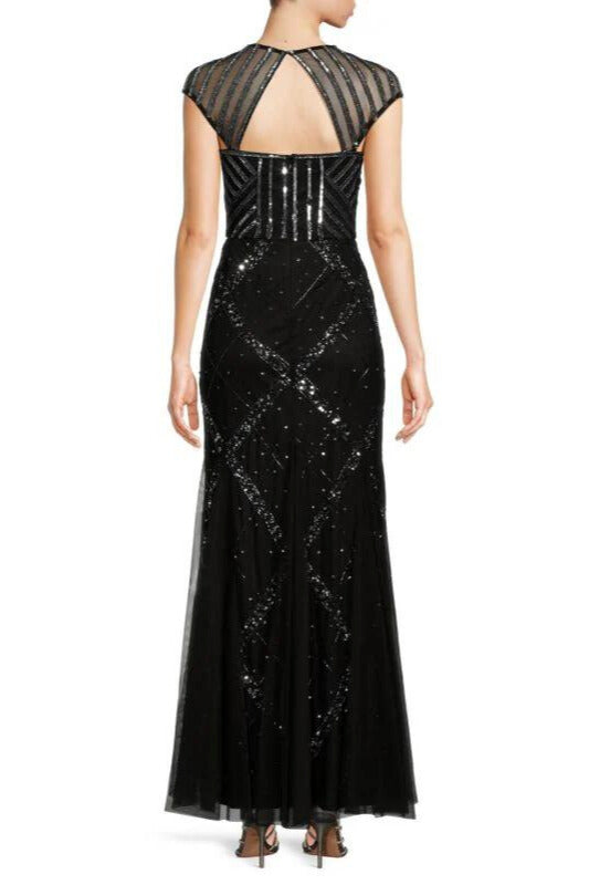 Formal Dresses Long Formal Beaded Evening Dress Black Gunmental