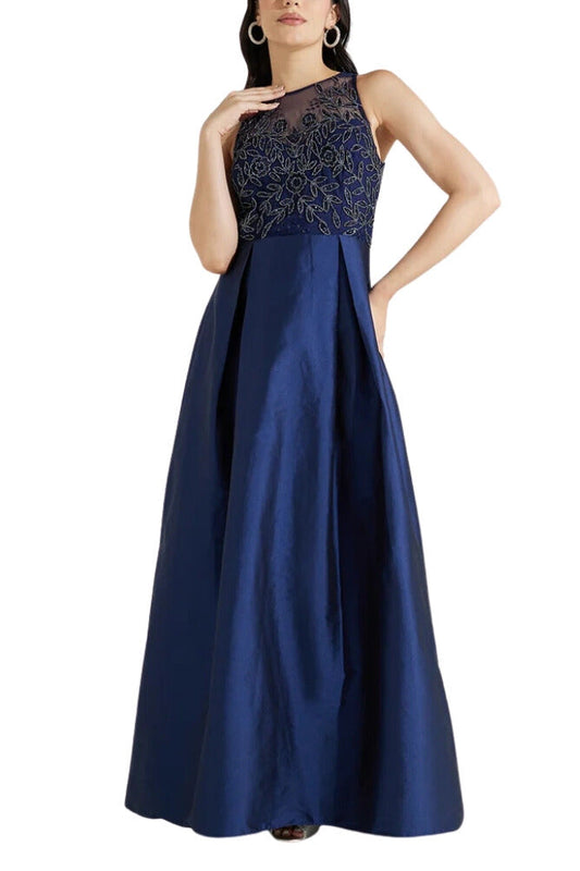 Formal Dresses Formal Long Beaded Evening Dress Light Navy